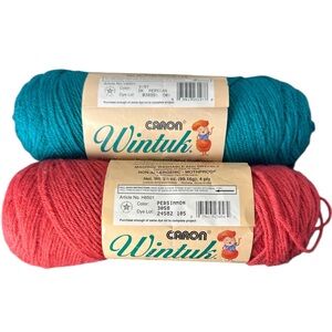 Vintage Wintuk 100% Monsanto worsted acrylic Lot of 2 Skeins made in USA